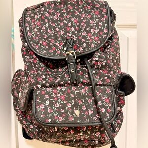 Floral Black Backpack